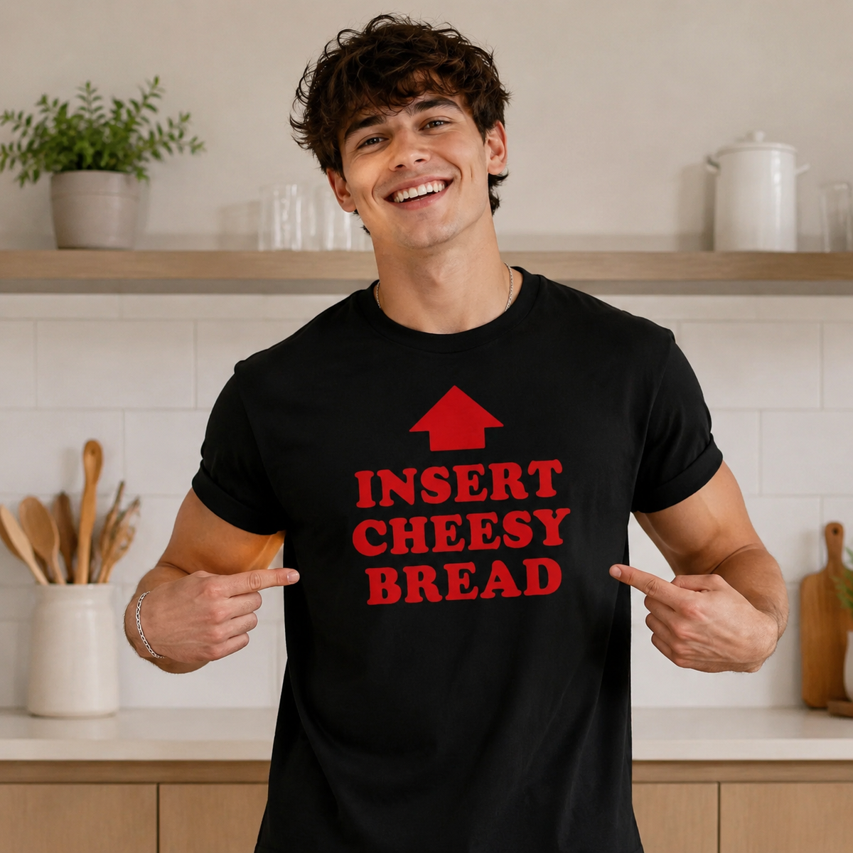 Insert Cheesy Bread Funny Graphic Sweatshirt / Tee