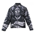 Black & White Woven Tapestry Zip Jacket