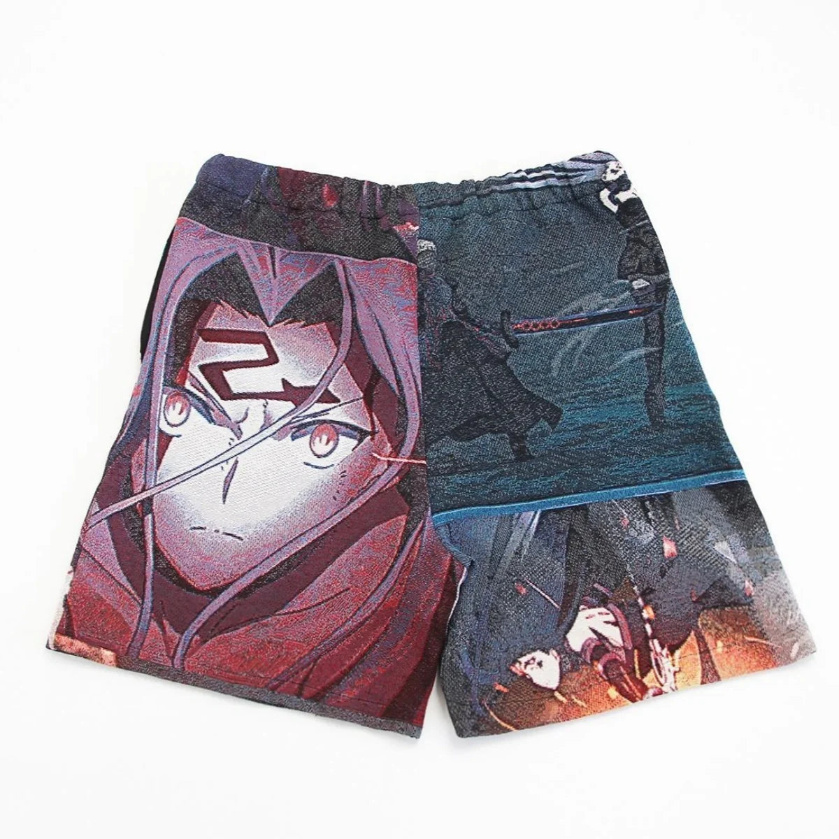Anime Battle Scene Woven Tapestry Shorts