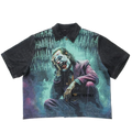Teal Clown Woven Tapestry Button-Up Shirt