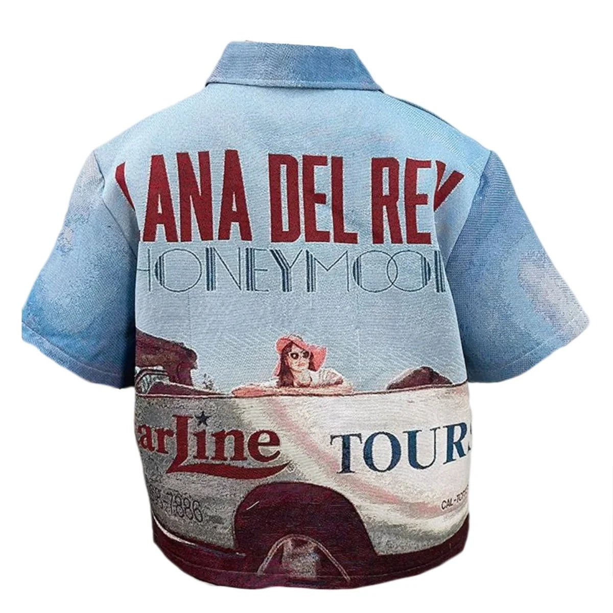 Vintage Sadcore Album Aesthetic Woven Tapestry Button-Up Shirt
