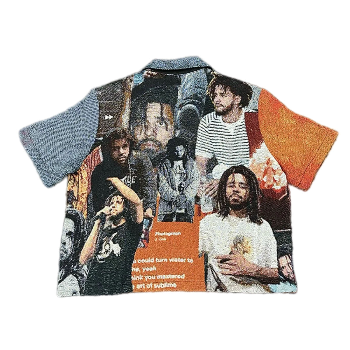 Rap Culture Collage Woven Tapestry Button-Up Shirt