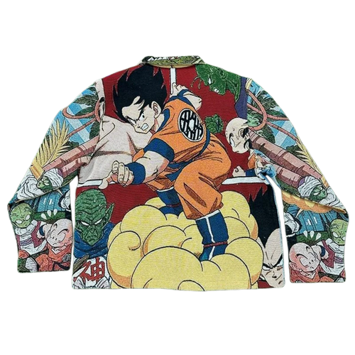 Action-Packed Anime-Style Print Jacket