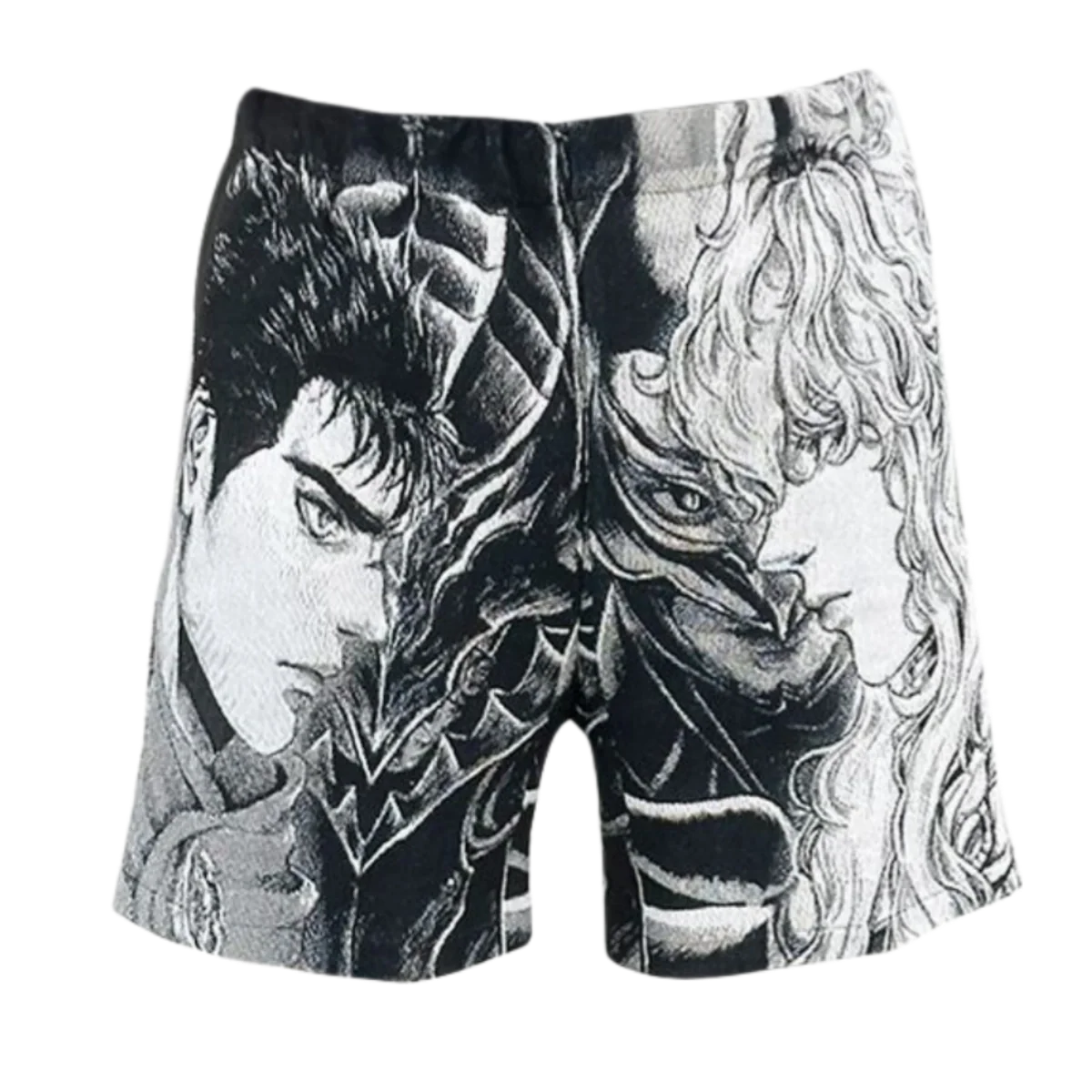 Black & White Anime Woven Tapestry Shorts