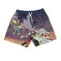 Purple Cartoon Bear Woven Tapestry Shorts