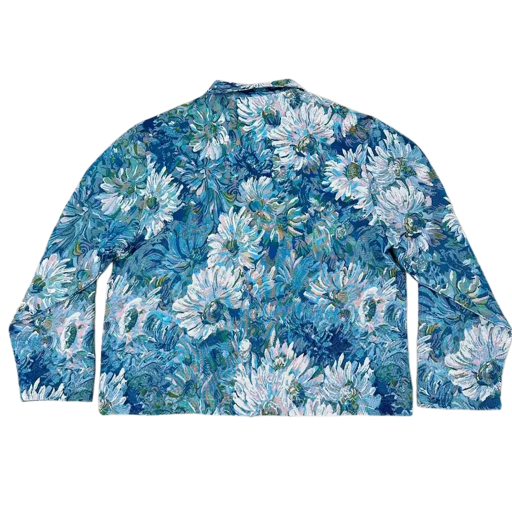 Blue Floral Woven Tapestry Jacket