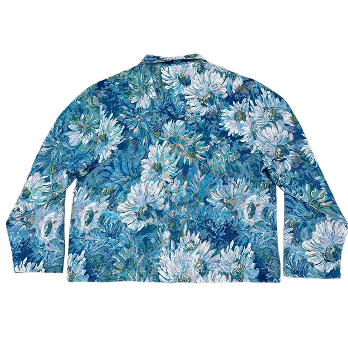 Blue Floral Woven Tapestry Jacket