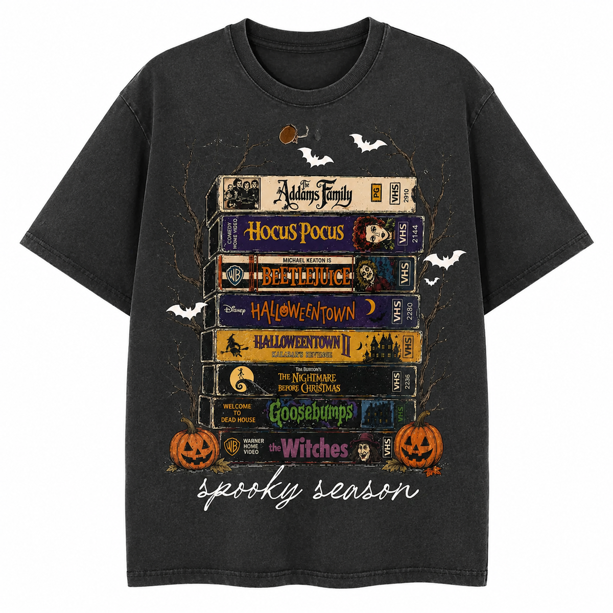 Spooky Season VHS Halloween Graphic T-Shirt – Retro Horror Movie Vintage Tee