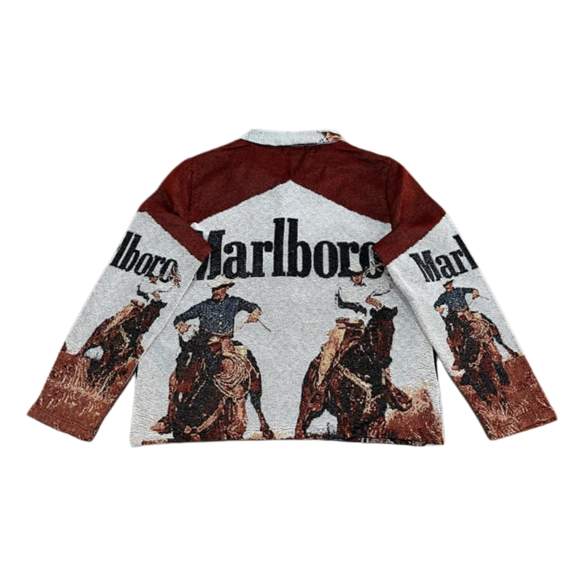 Vintage Western Tobacco Marlboro Woven Tapestry Jacket