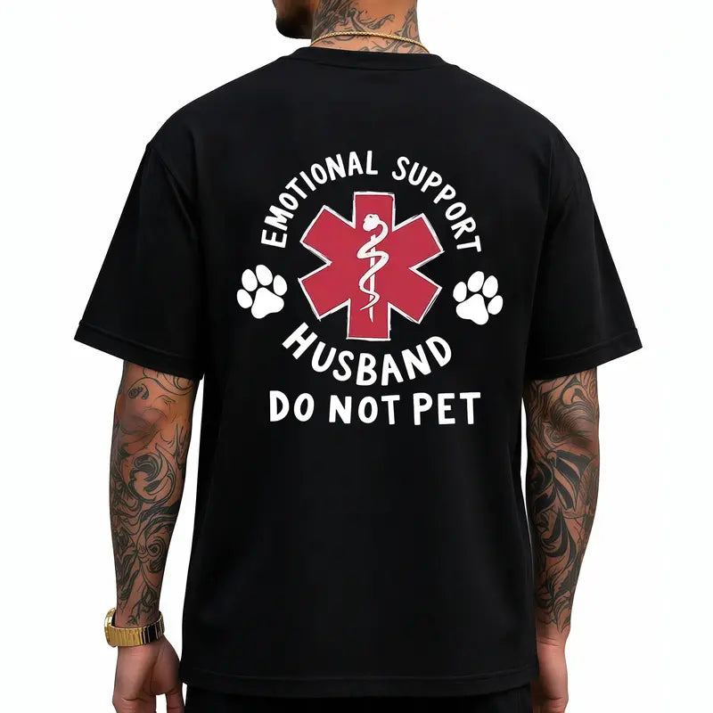 Personalizewear  Emotional Support Husband Do Not Pet Funny Marriage Tee sweatshirt Hoodie