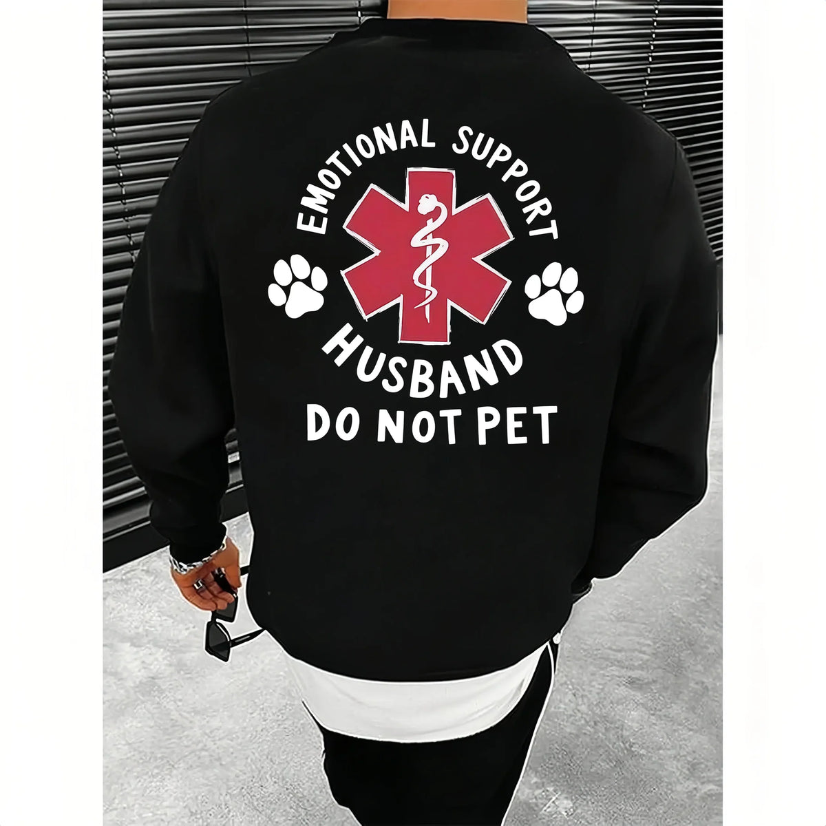 Personalizewear  Emotional Support Husband Do Not Pet Funny Marriage Tee sweatshirt Hoodie
