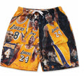 Kobe Tribute Tapestry Shorts – Vintage Woven Lakers Graphic Basketball Shorts
