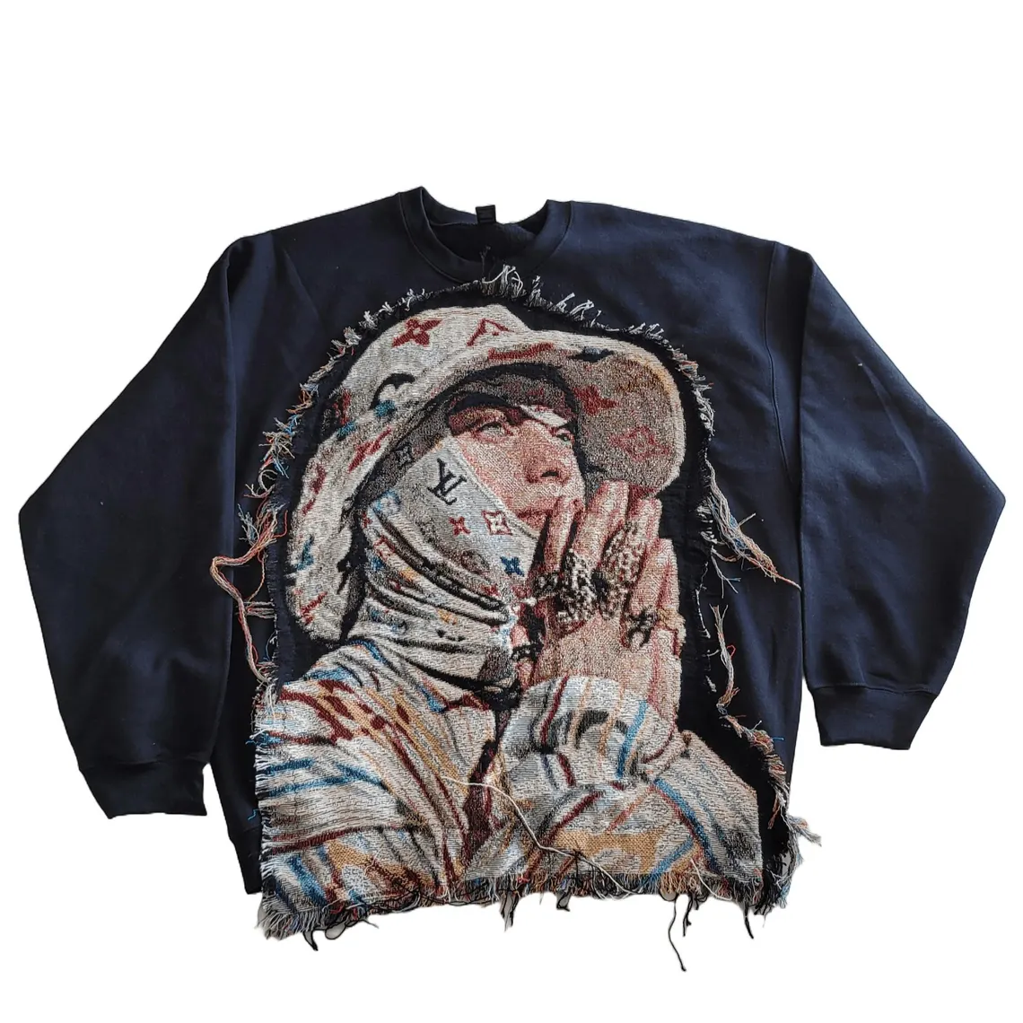 Billie Icon Tapestry Hoodie – Woven Jacquard Appliqué Graphic Hoodie