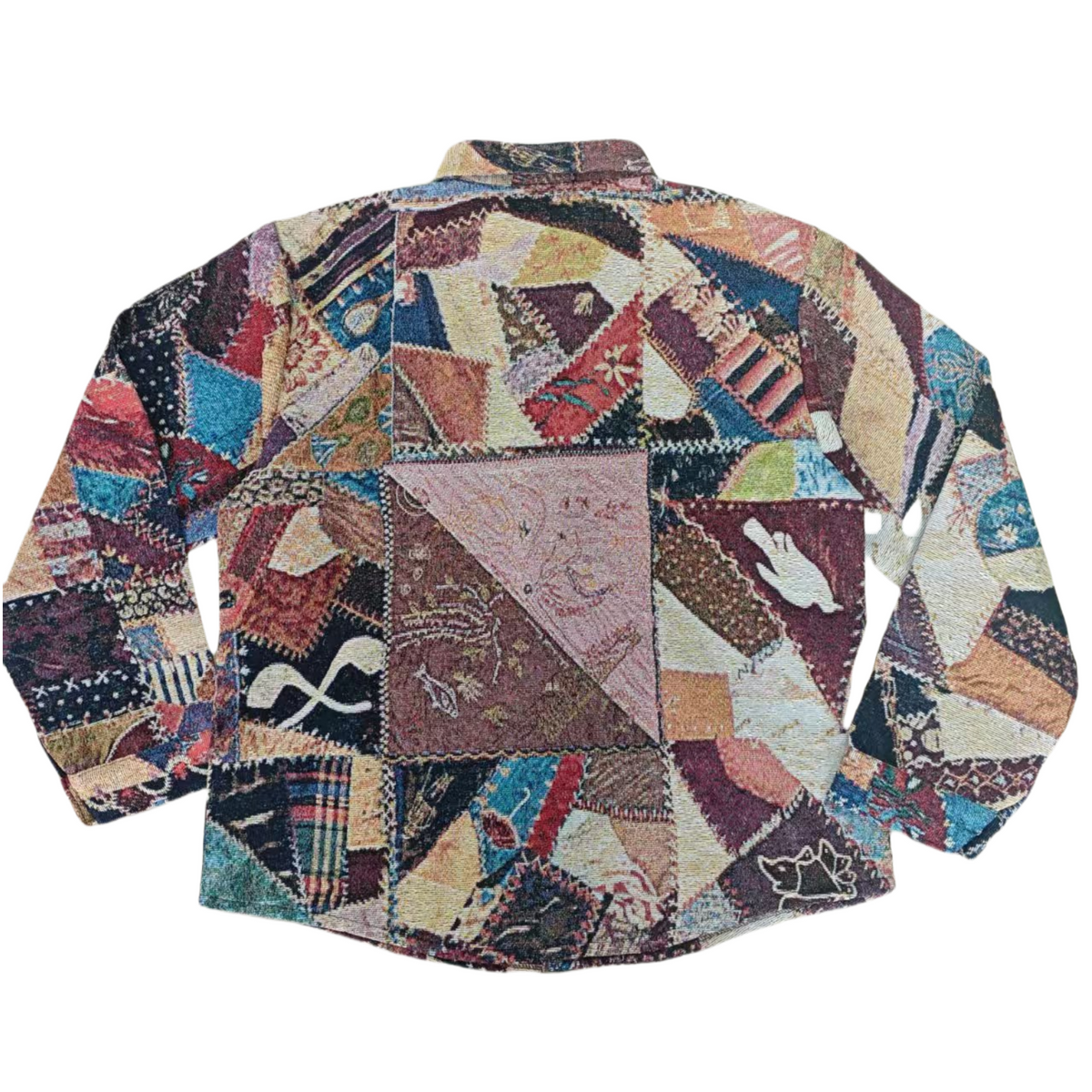 Vintage Patchwork Jacquard Shirt Jacket