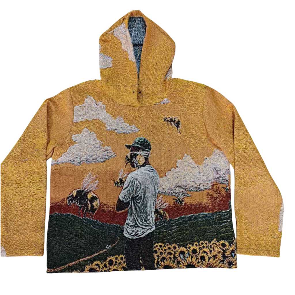 Retro Artistic Figure Print Hoodie