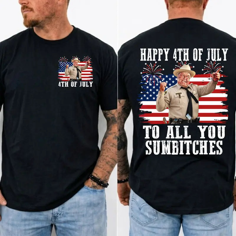 Happy 4th of July Funny Sheriff Patriotic T-Shirt