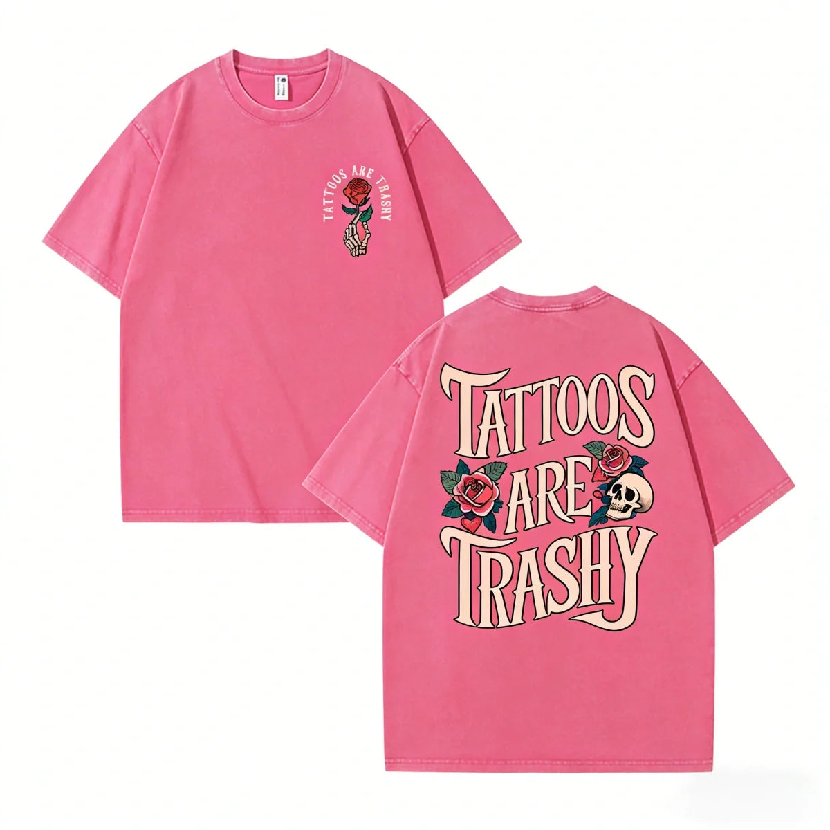 Tattoos Are Trashy Vintage Graphic Oversized T-Shirt